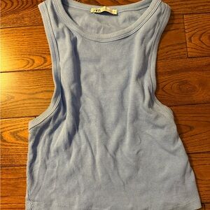 Zara Light Blue Ribbed Tank Top
